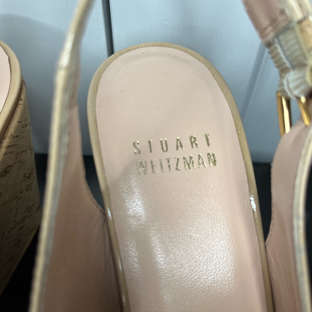 Stuart Weitzman Tan Platform Slingback Heels - Picture 3 of 8